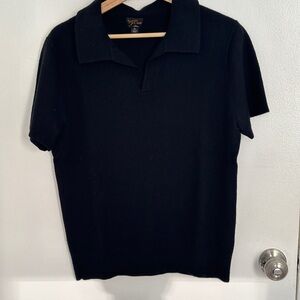Jcrew cashmere Black Short Sleeve Polo Shirt